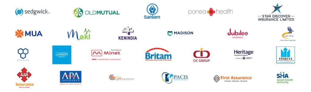 Kenyan medical insurance provider logos accepted at Bashan Medical